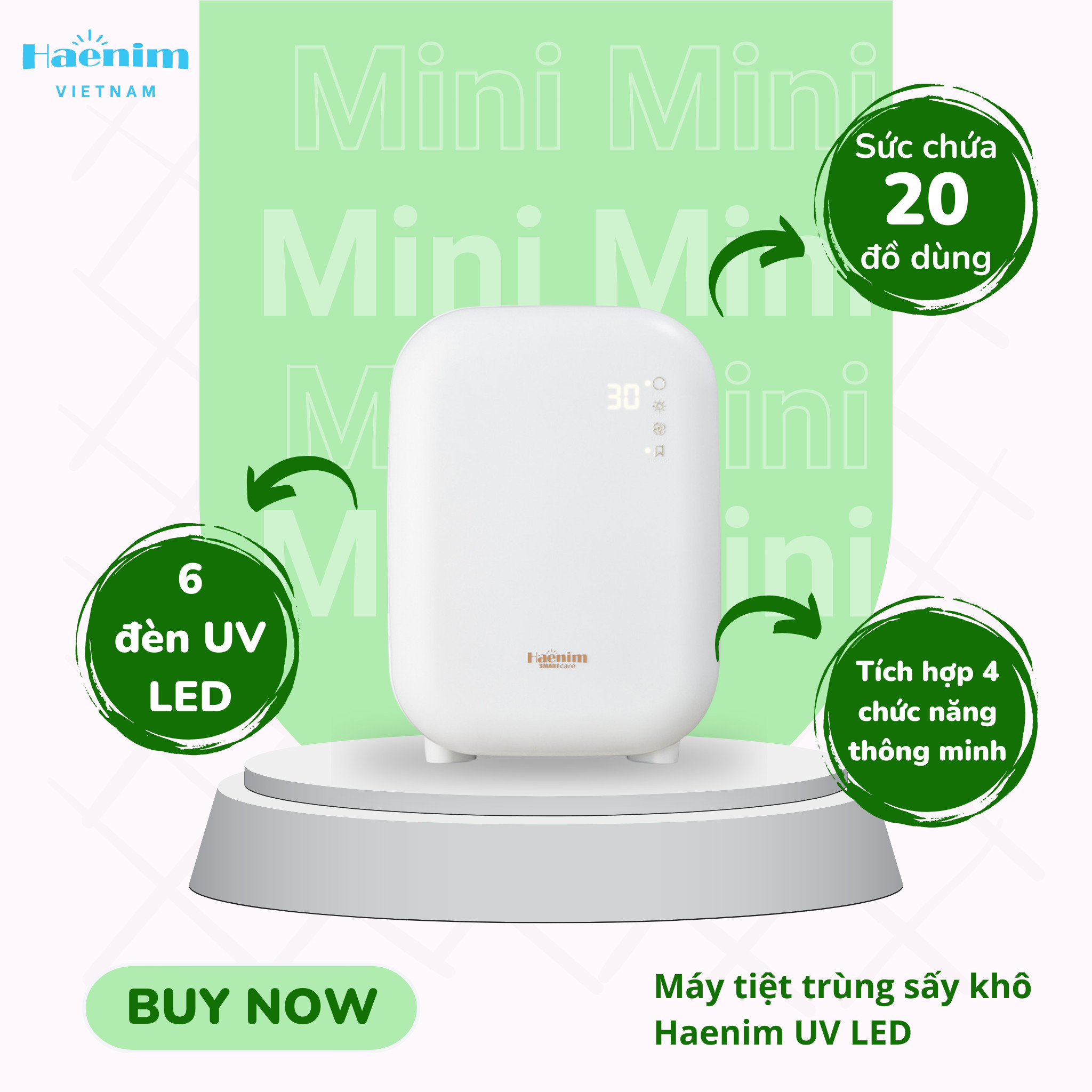 Máy tiệt trùng sấy khô Haenim UV LED Smart Mini