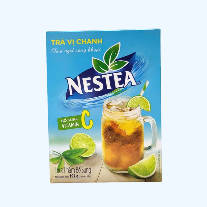 NESTEA -- Hộp giấy CHANH 192gr / 16 gói -- BỘT TRÀ CHANH HÒA TAN Lemon Tea Powder