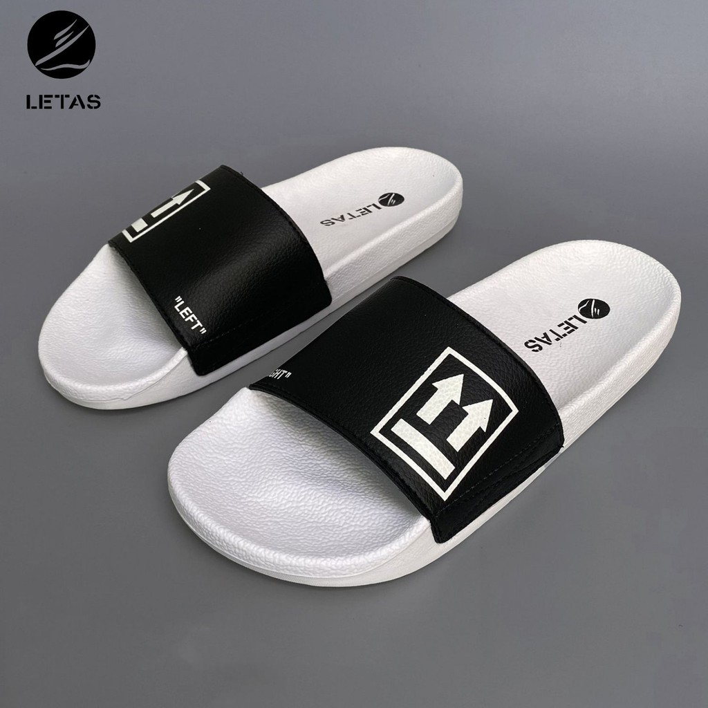 Dép unisex letas lad09 đen trắng