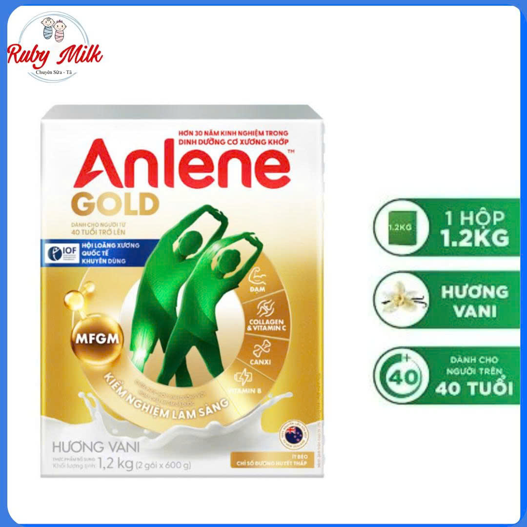 Sữa Bột Anlene Gold 5X Hương Vani Hộp Giấy 1,2kg
