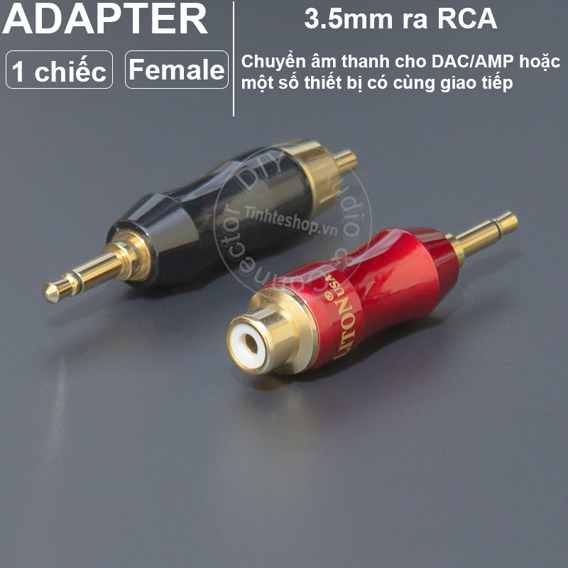 Jack 3.5 mono sang av cái 1 chiếc chuyển âm thanh cho dac amp fiio chord mojo ibasso.v.v. - đầu đổi rca sang 3.5mm ts