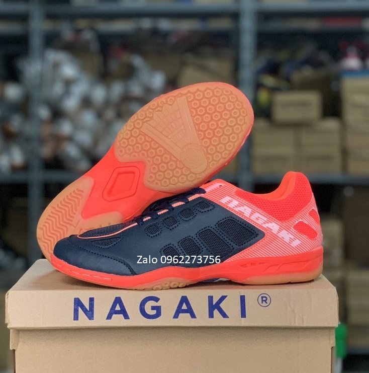 Giày cầu lông, giày bóng chuyền nam nữ Nagaki Chikara màu xanh đỏ
