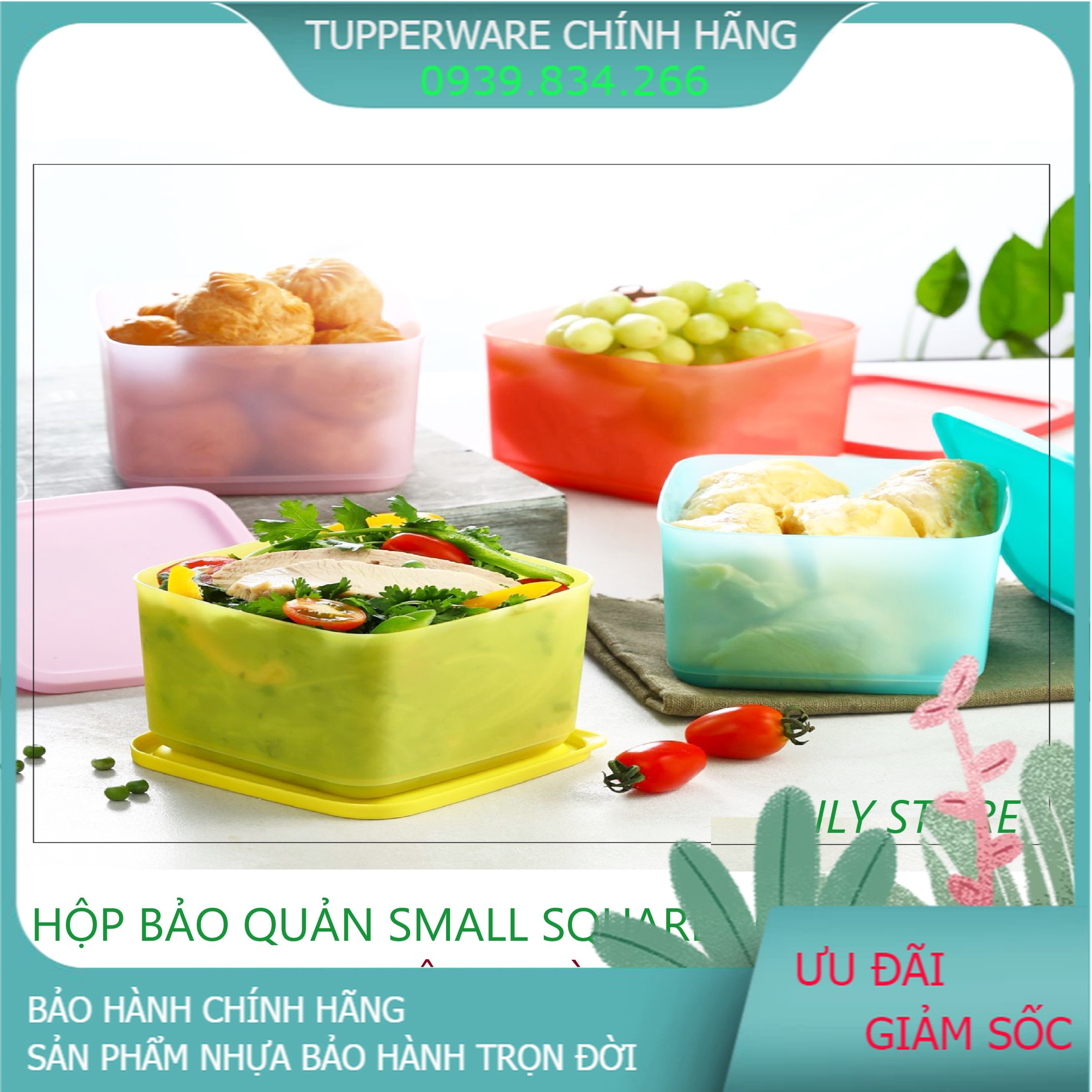 [Xả Kho Tết] Hộp bảo quản Tupperware💕Freeship💕 Trữ mát và trữ khô (set 4 hộp)