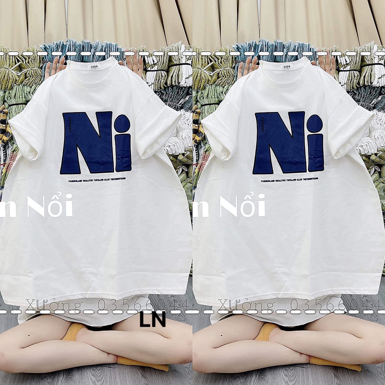 Áo thun chữ nổi Chất cotton su,ln
