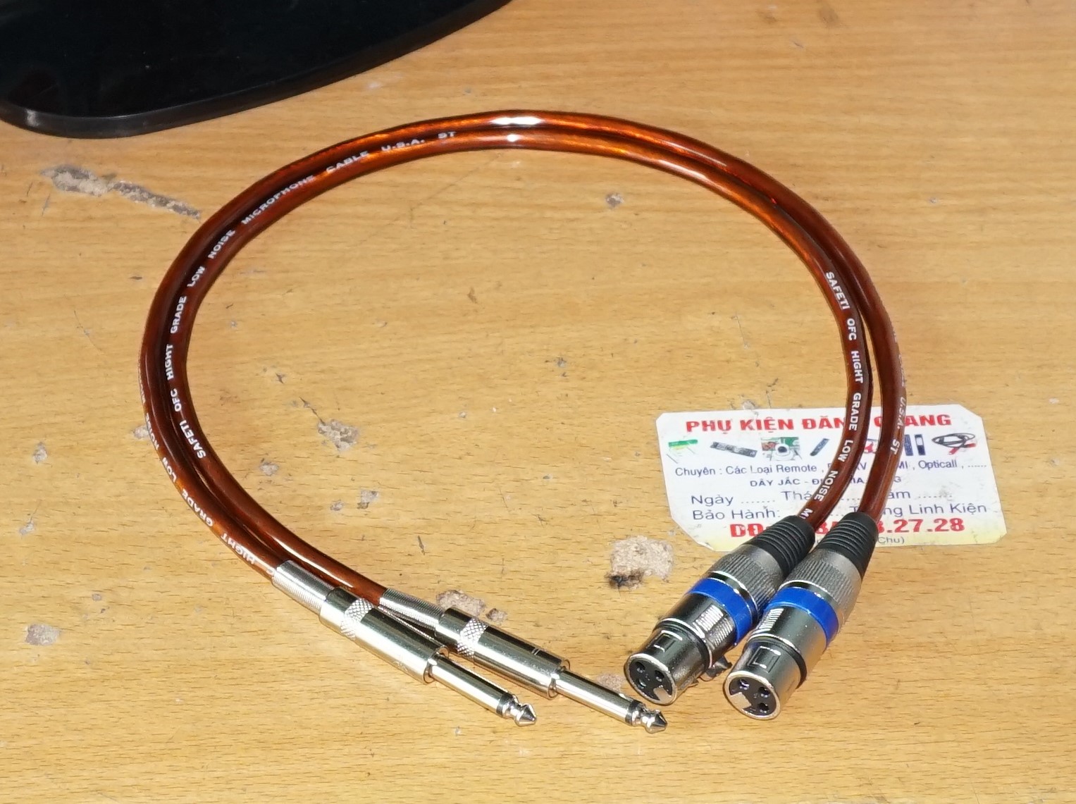 cặp dây jack canon Cái ra 6 ly dây usa  jack trắng dài 1m