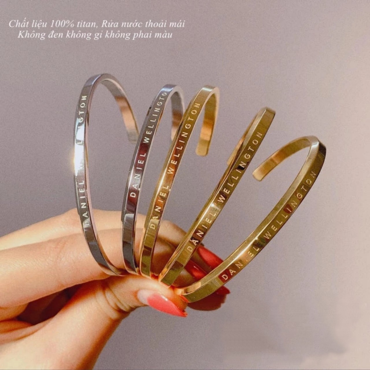 Vòng tay titan không gỉ vòng đeo tay cuff nam nữ lắc tay đôi bạc trang sức titan cao cấp