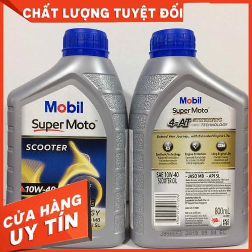 [FreeShip] Nhớt Xe ga Mobil Super Moto 10W40, nhớt mobil xe tay ga 10w40 nhớt chuyên dụng cho xe tay