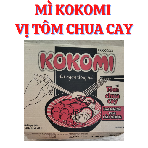 Thùng 30 gói mì tôm chua cay hiệu kokomi 65 gr