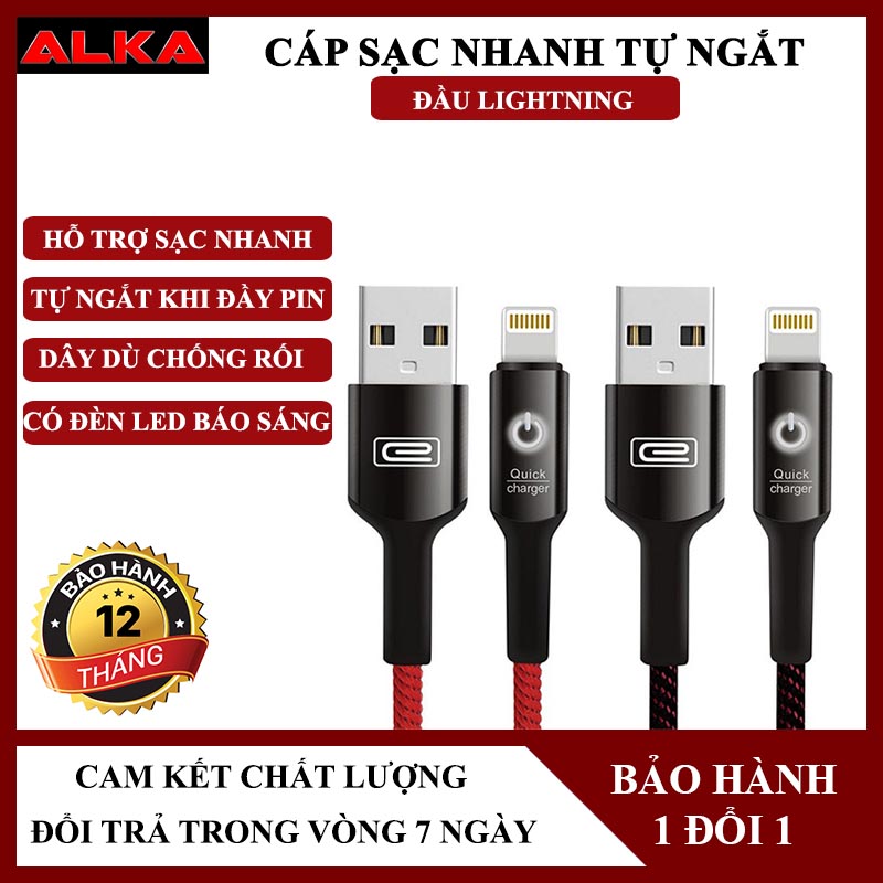 Cáp sạc nhanh tự ngắt thông minh cáp sạc Lingtning Earldom EC-063i dành cho Iphone ipad