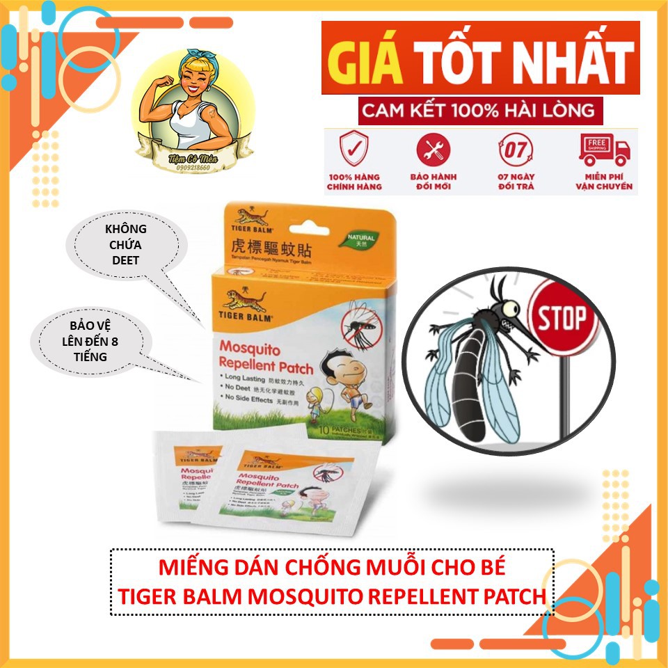 [HCM]Miếng dán chống muỗi Tiger Balm - Miếng dán chống muỗi cho bé - Tiger Balm Mosquito Repellent Patch Thái Lan