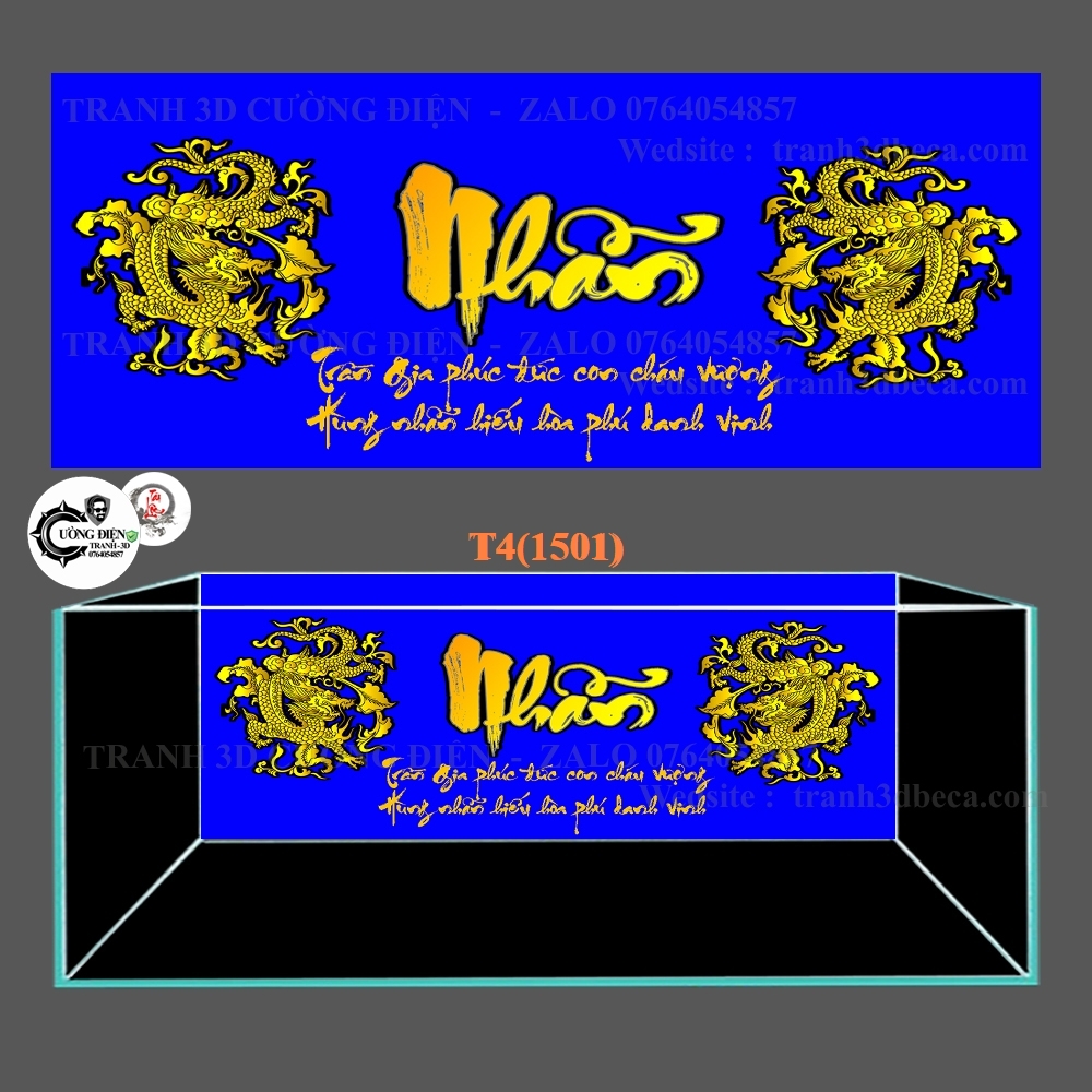 Tranh 3d dán bể cá cảnh - Cường Điện - nhiều kích thướt lựa chọn