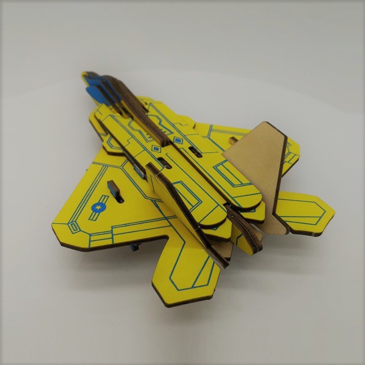 Đồ chơi gỗ lắp ghép 3D- mô hình Lockheed Martin F-22 Raptor cắt laser