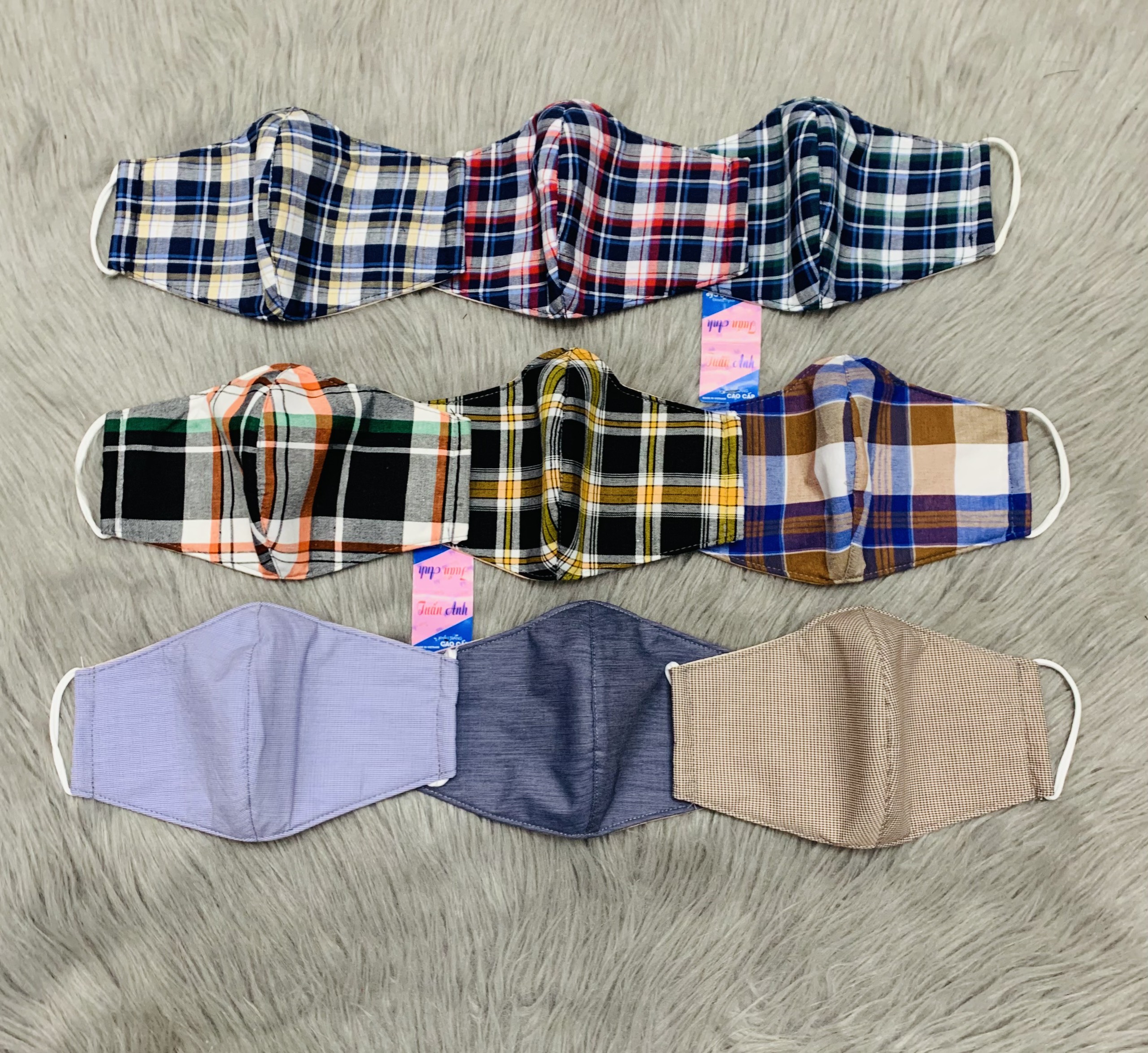 [HCM] Combo 5  Khẩu trang vải, chống nắng , nam sọc  loại che mũi 3 lớp thượng hiệu TUẤN ANH giao nhiều màu ngẫu nhiên , ảnh thật ,bảo đảm giao đúng hàng