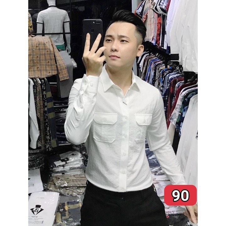 Áo sơ mi nam ,áo sơ mi nam chất lụa đẹp thời trang cao cấp hót màu trắng asmnm90