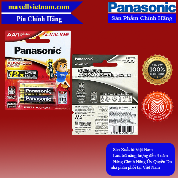 1 hộp 24 viên pin AA Alkaline Panasonic LR6T chính hãng ThaiLand - Pin kiềm, pin tiểu chống chảy, dung lượng lớn