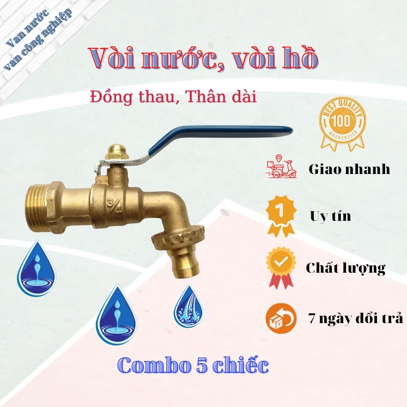 vòi nước vòi hồ vòi khóa nước chất đồng thau phi 27