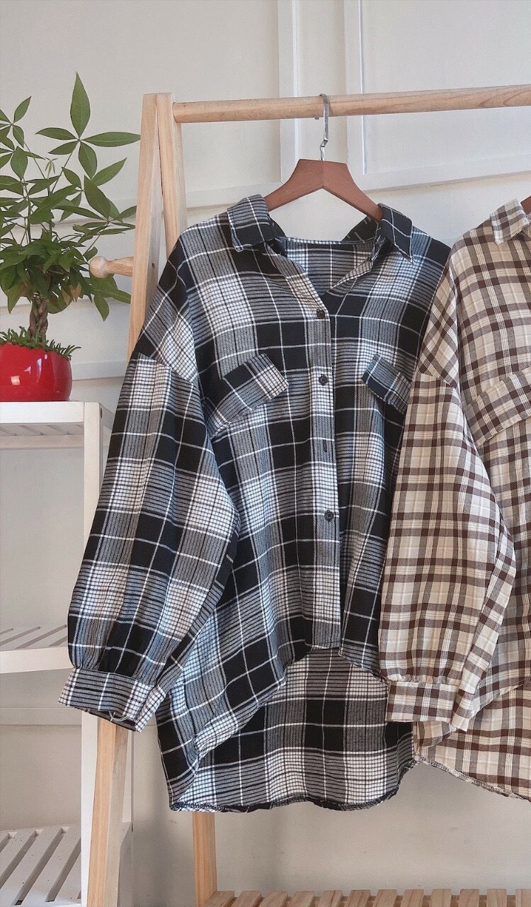 [HCM]ÁO SƠ MI CARO MỚI SIÊU HOTTAY PHỒNG ÁO VẠT BẦU XINH XẮN-HIEEN FASHION