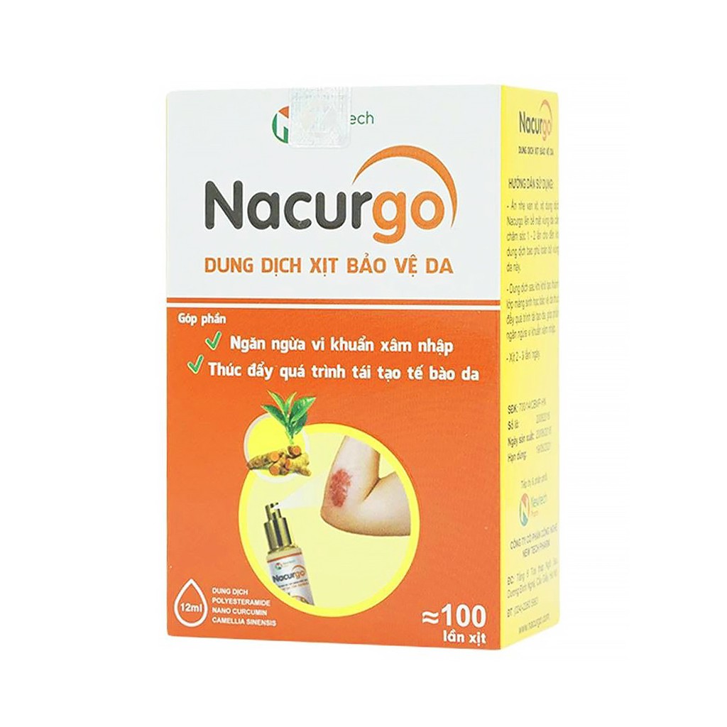 Xịt băng vết thương nacurgo 100 lần xịt