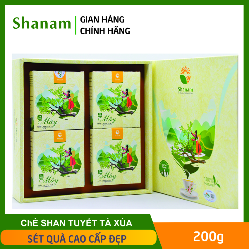 [QUÀ TẶNG TRÀ CAO CẤP] Sét đôi Trà xanh Mây - Chè shan tuyết cổ thụ Shanam - {Chè Tà Xùa} 100g/túi – Uống trà xanh đúng cách: giúp phòng chống ung thư, tăng cường hệ miễn dịch, phòng tránh đột quỵ. {Quà đặc sản Sơn La}