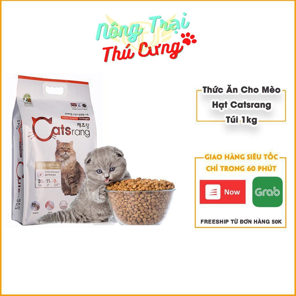[HCM]Thức ăn hạt cho mèo CATSRANG Hàn Quốc - Túi 1kg hạt Catsrang