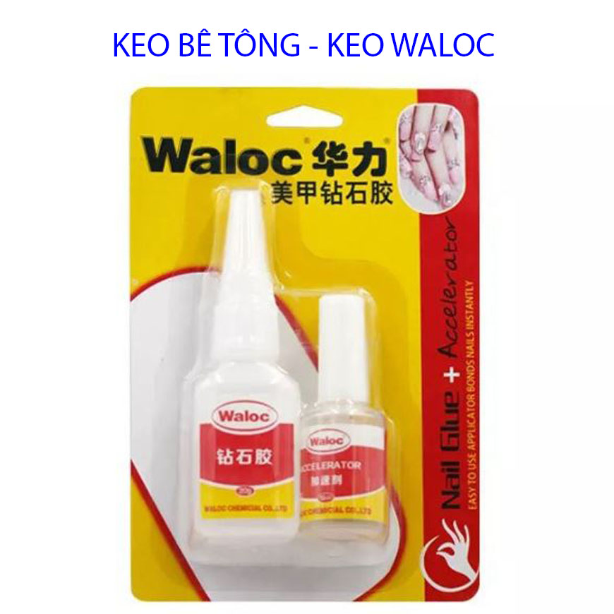 Keo Waloc, keo bê tông đính đá ,dán móng úp chuyên dụng - Keo bê tông, keo waloc gắn móng, đính đá cực bền chắc cho thợ nail