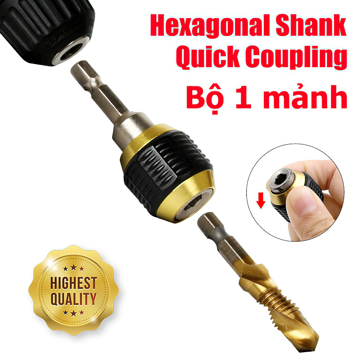 Đầu nối nhanh trục lục giác cỡ 1/4" 60mm