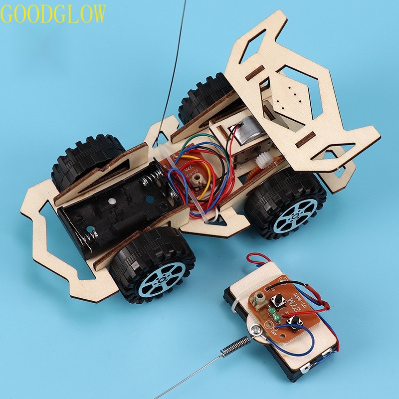 Giáo dục có năng khiếu bằng gỗ lắp ráp điều khiển từ xa xe không dây RC đua xe mô hình thiết lập giáo dục đồ chơi Quà tặng