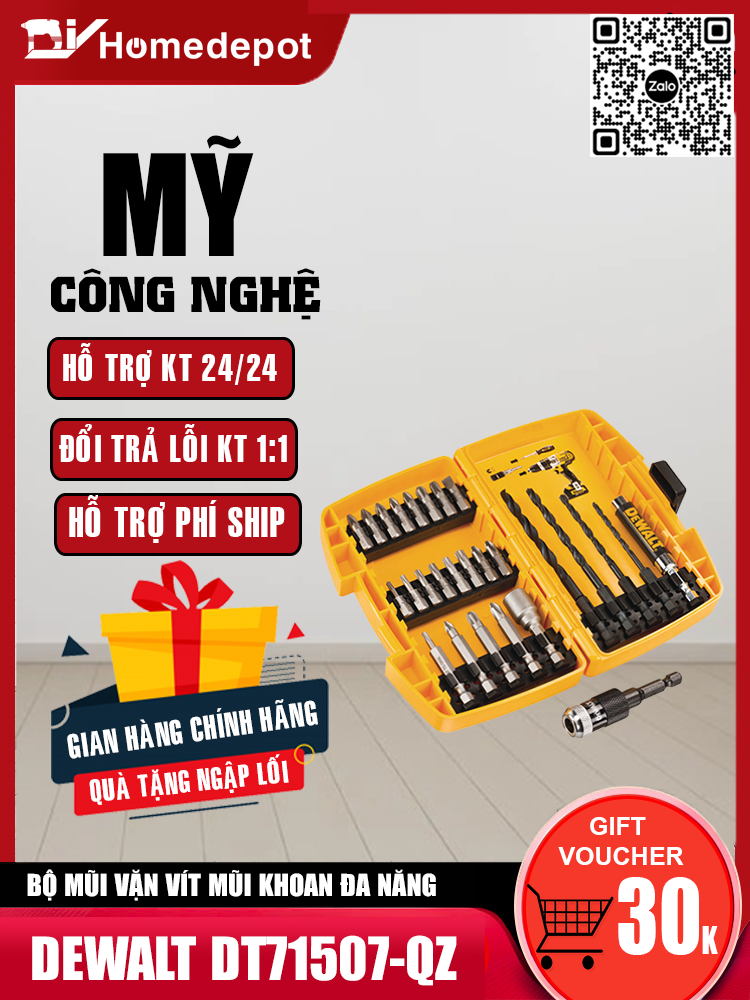 Bộ mũi văn vít mũi khoan đa năng dewalt dt71507-qz