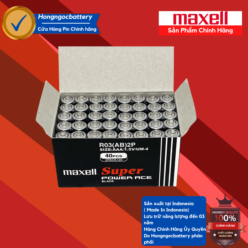 Hộp Pin AAA Maxell 1,5V ( cỡ nhỏ )  giá sỉ