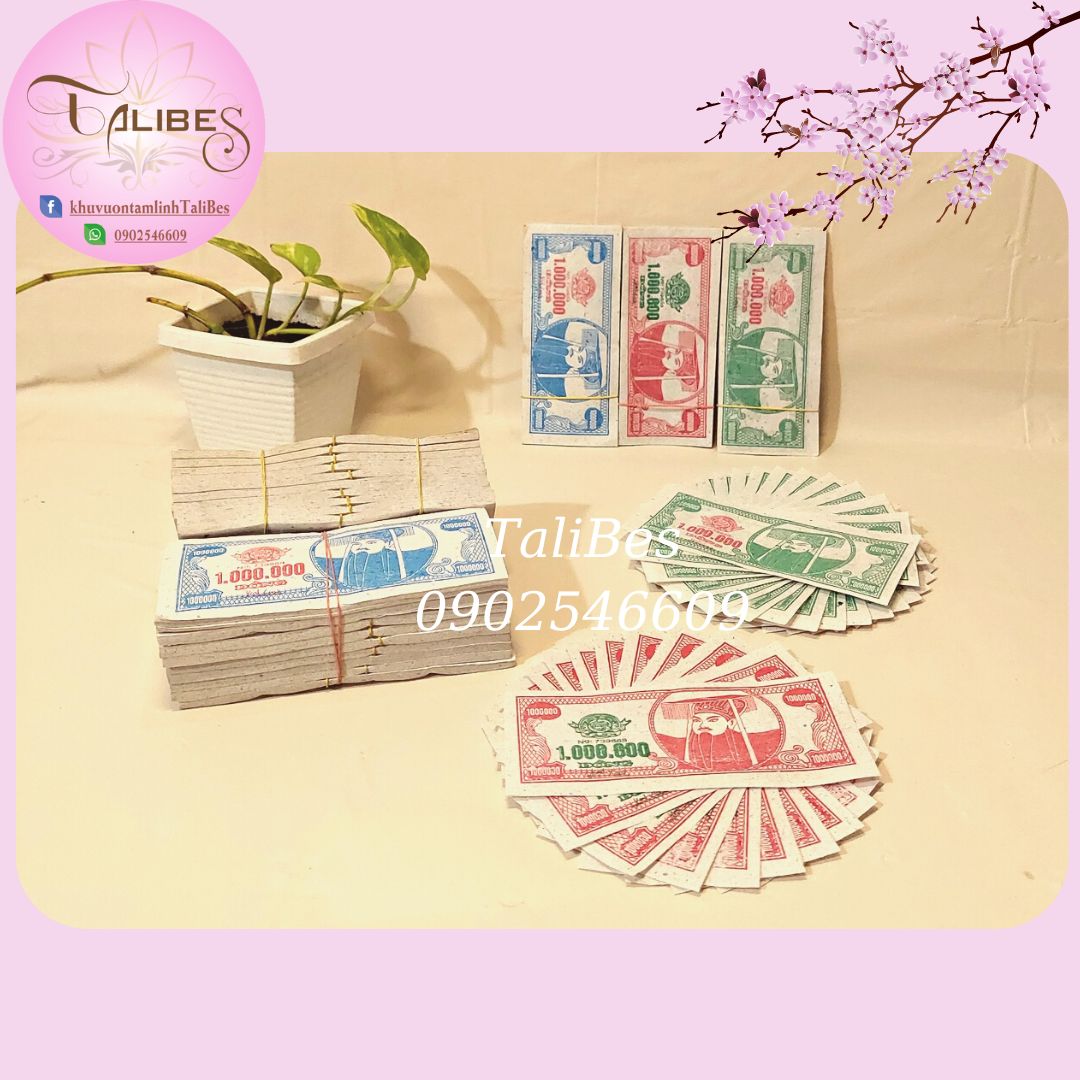 Vàng mã tiền âm phủ 1 triệu / giấy cúng tiền đô màu âm phủ talibes