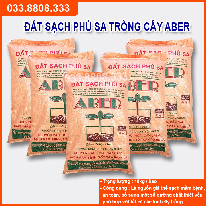 Đất phù sa dinh dưỡng ABER (2kg) - Trồng rau, hoa, cây cảnh