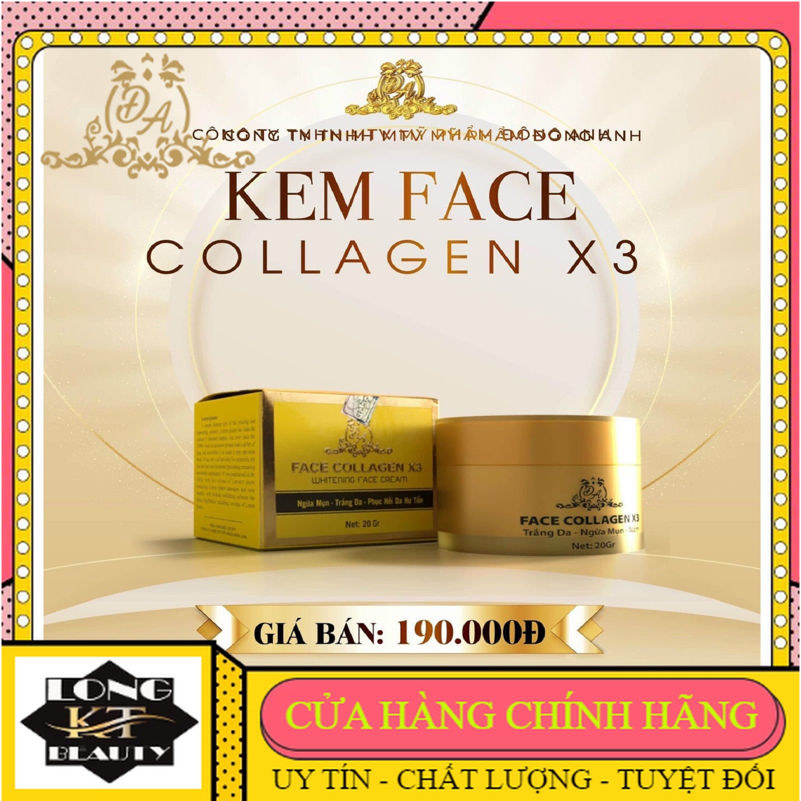 [[Team Cào - Chính hãng - Mỹ phẩm Đông Anh ]] Kem Face Colagent 20gr  X3 Đông Anh Ngừa mụn trắng da phục hôi da hư tổn Kem Face Collagen X3 Đông Anh Ngừa mụn trắng da phục hồi da hư tổn 20g chính hãng