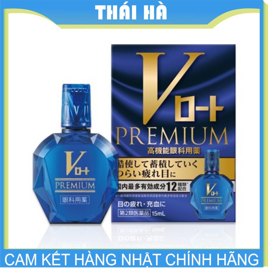 Nhỏ Mắt Sáng Mắt V Rohto Premium 15ml Màu Xanh Nhật Bản