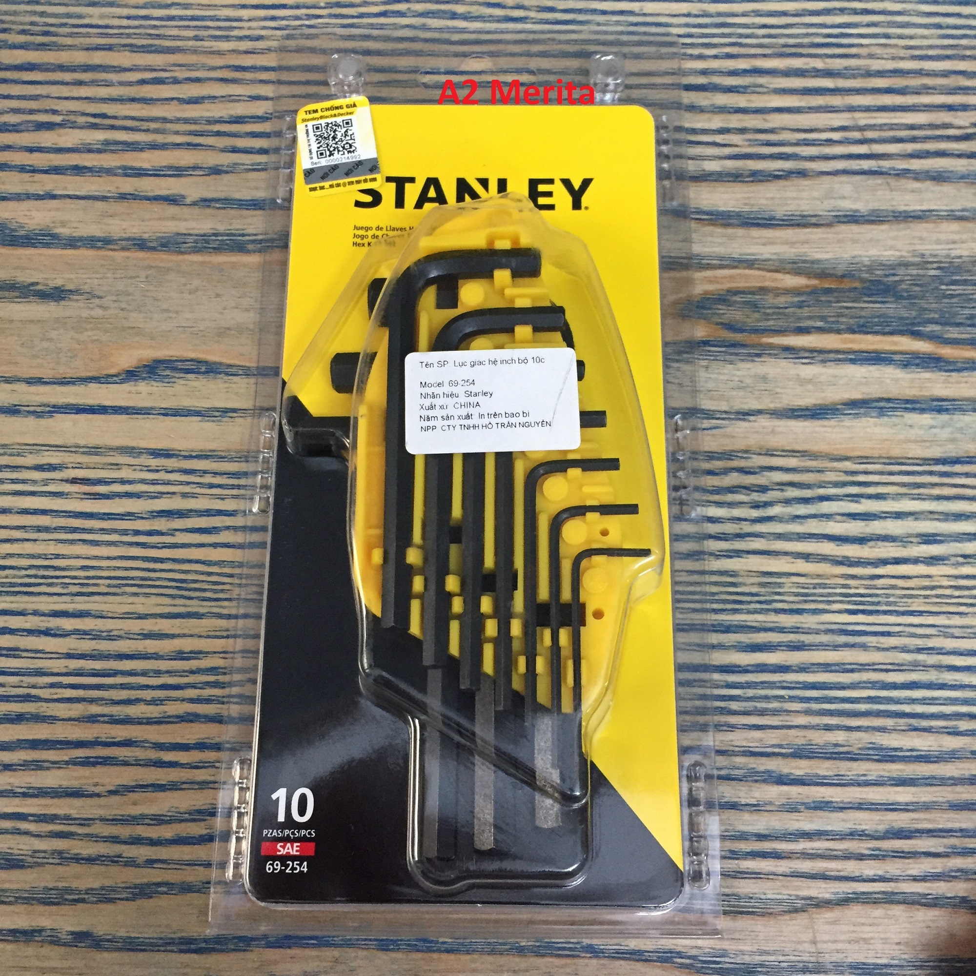 Bộ lục giác hệ inch bộ 10c Stanley 69-254