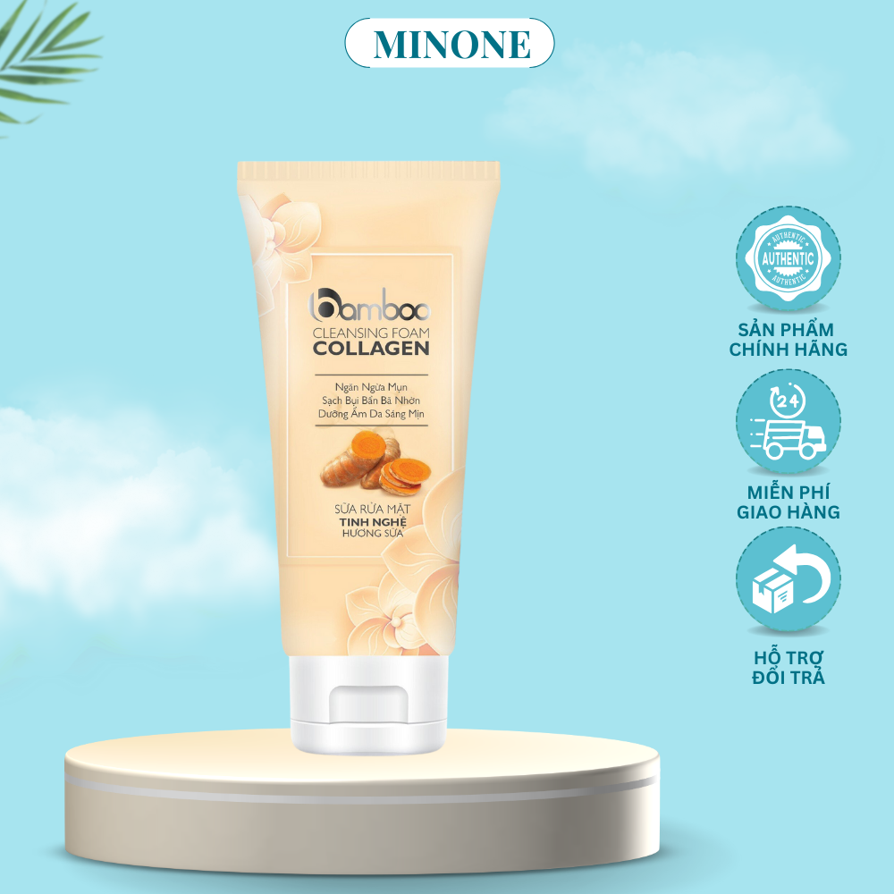 Sữa rửa mặt Bamboo tinh nghệ hương sữa giúp ngăn ngừa mụn 150ML