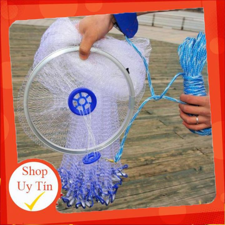 Giá Rẻ .Chài Đĩa Bắt Cá CƯỚC Chài Đánh Cá Đĩa Bằng CƯỚC Hàng Thái Lan Chân Chì Tròn Bung