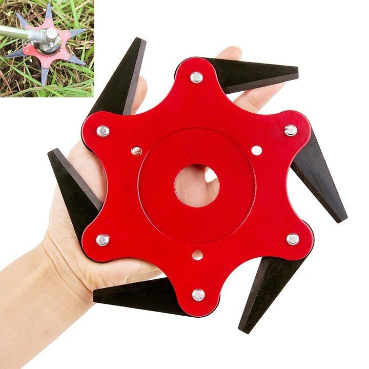 Siêu bền !!!lưỡi cắt cỏ - lưỡi dao máy cắt cỏ hợp kim 6 cánh - Thép Mangan không gỉ - Lưỡi xoay 360 độ