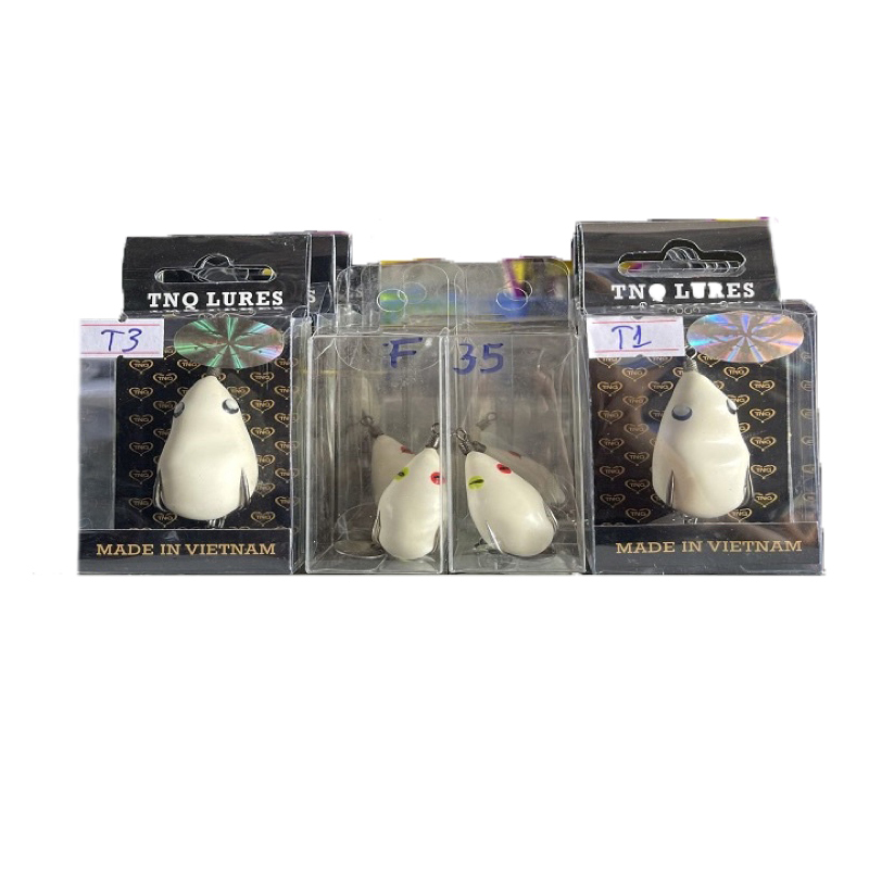 Mồi giả câu cá lóc, Nhái hơi lure câu cá lóc TNQ T1 (8g), F1 (7g) và T3 (13g), F2 (10g) và TNT F35w
