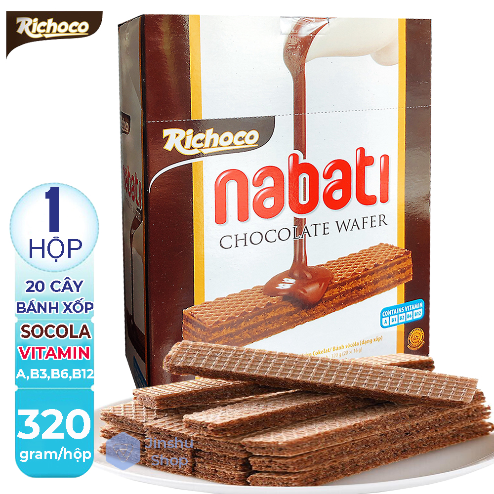 [ ĐỪNG BỎ LỠ, NABATI SOCOLA ] 01 Hộp x 20 thanh (320gr) Bánh Xốp Chocolate Wafer Nabati Richchoco (Date: 12 tháng)-[ 12.12 Hot Deals ]