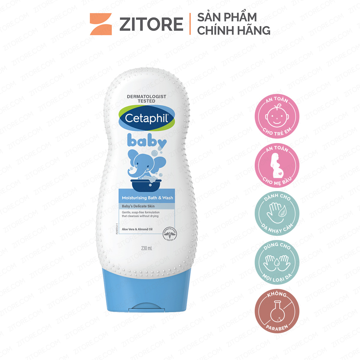 Sữa tắm cetaphil dưỡng ẩm dành cho da em bé 230ml - sản phẩm chính hãng tại zitore