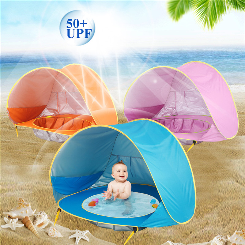 Bé bãi biển Lều UV bảo vệ hồ bơi chơi Nhà lều Pop Up di động sunshelter