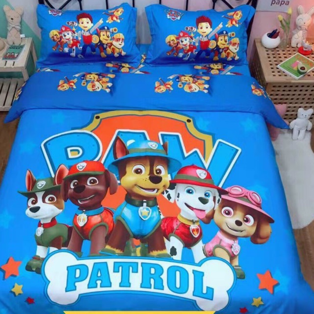 Bộ Chăn Ga Gối Cotton 100% - Đội Chó Cứu Hộ Paw