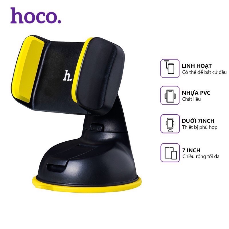 Giá đỡ điện thoại xe hơi hoco ca5 - gắn tablo, kính loại 1 - bảo hành chính hãng 6 tháng_b042