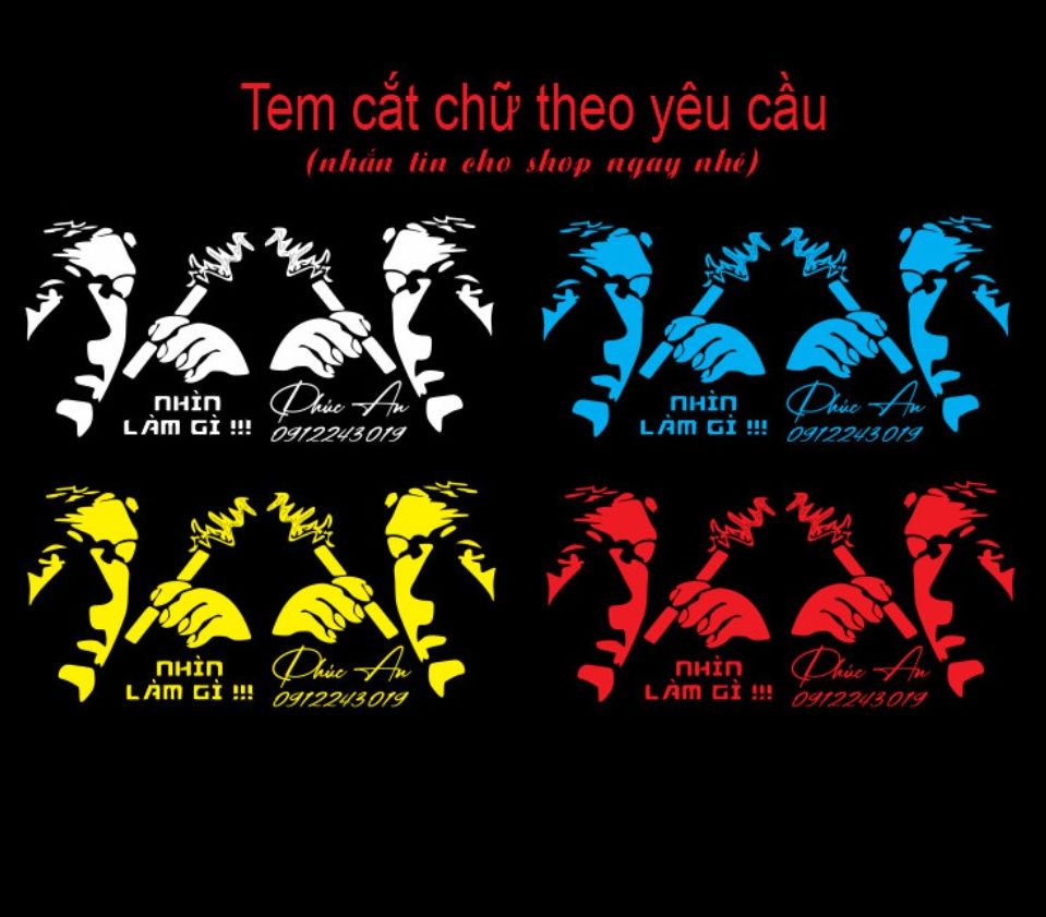 Cặp tem ông HutThuốc dán kính xe tải, ô tô tem làm tên yêu cầu