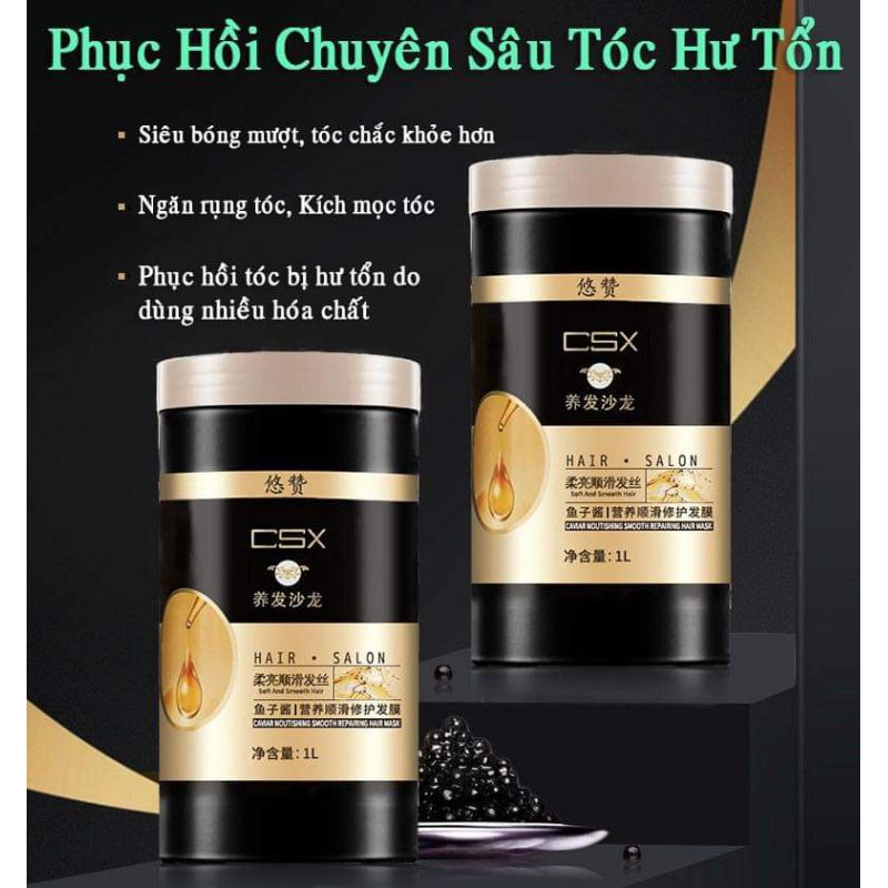 Ủ tóc siêu mượt csx giảm gãy rụng, phục hồi tóc hư tổn hộp 1000ml