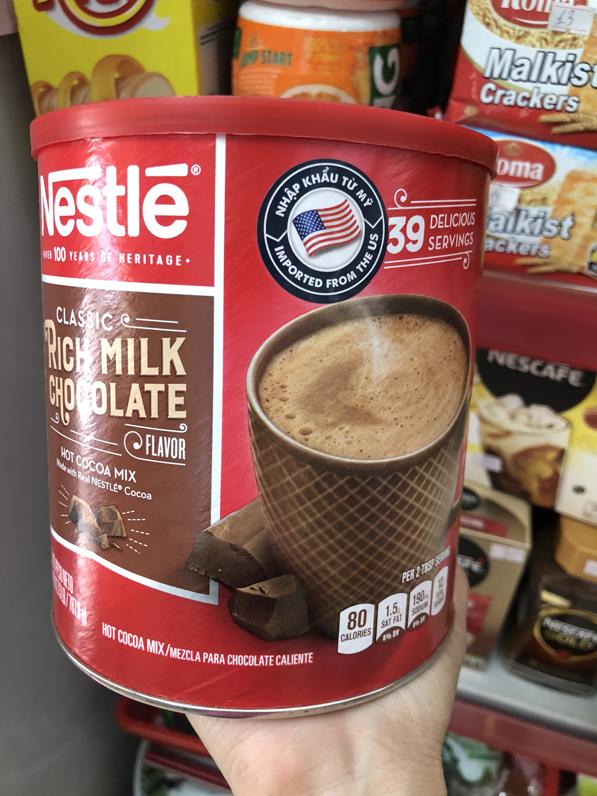 Bột cacao Nestle Rich Milk Chocolate lon 787.8g