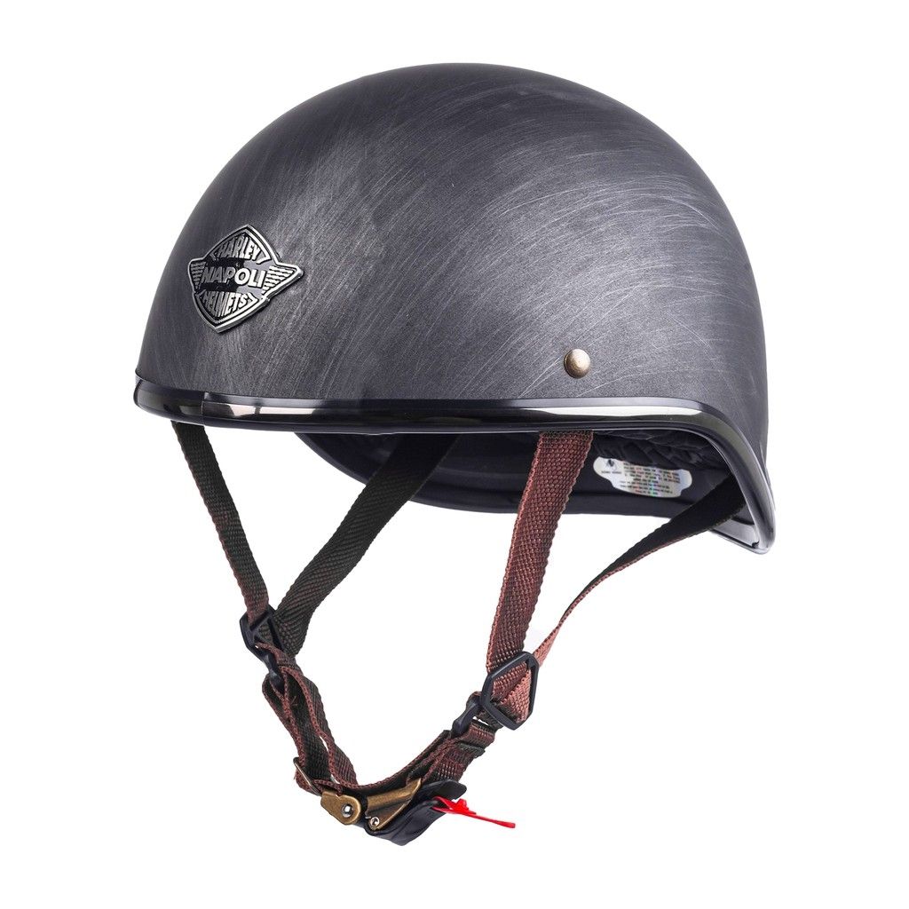 [HCM]Nón bảo hiểm Napoli Gang xám xước, logo in