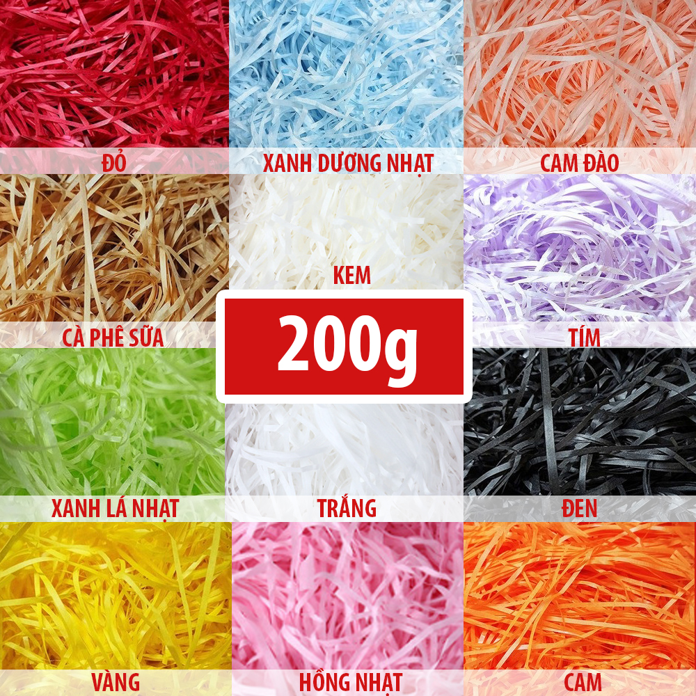 200g giấy rơm giấy vụn cắt sợi lót hộp quà tặng