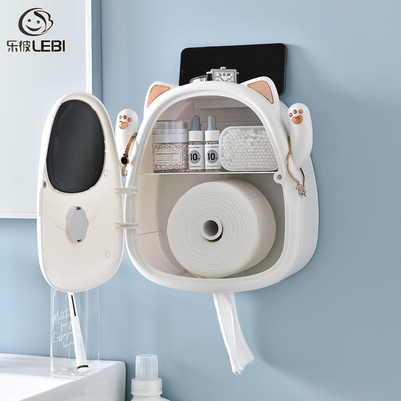 Lebi hộp khăn giấy vệ sinh hộp giấy vệ sinh chống nước gắn tường hộp giấy vẽ không đục lỗ giá giấy cuộn giấy vệ sinh nhà vệ sinh