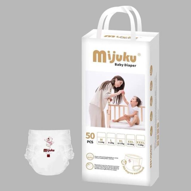 Combo 2 bịch bỉm quần 100 miếng Mijuku size L